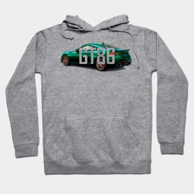 GT86 PIXEL Green Hoodie by CharlieCreator